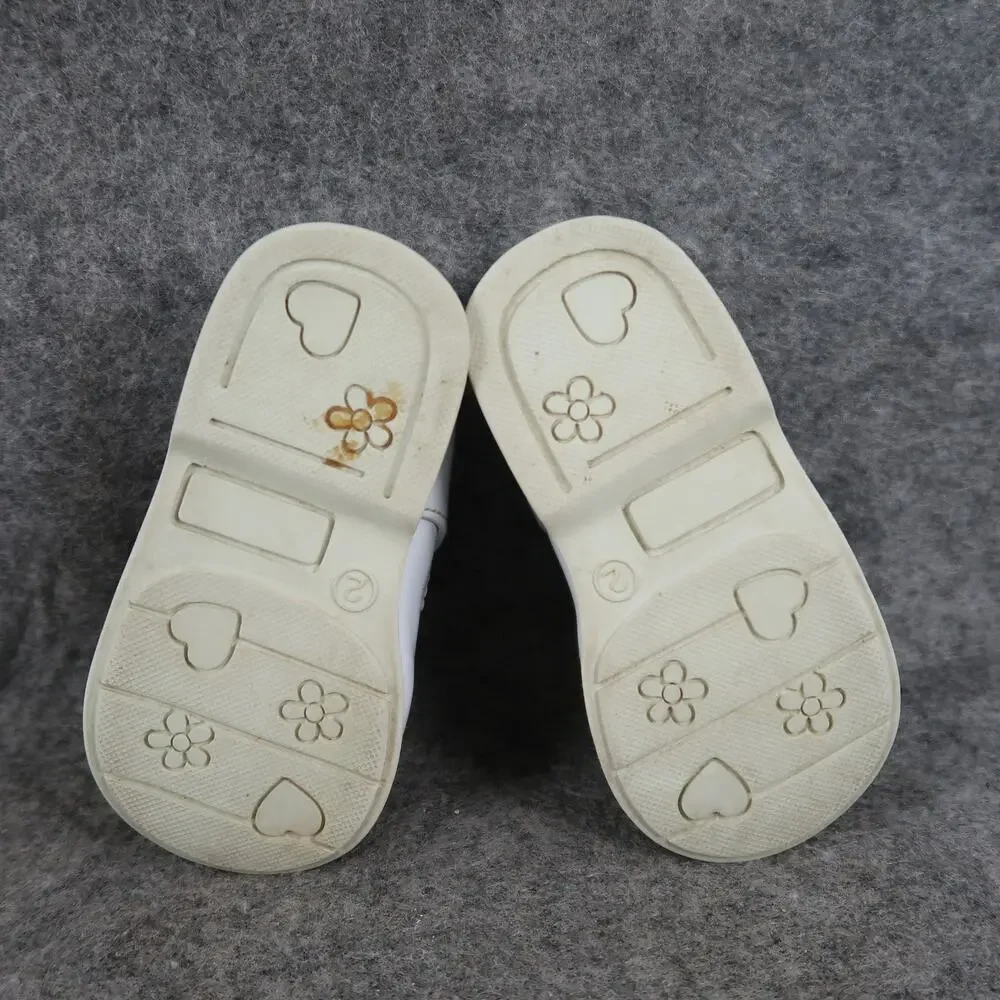 Baby Dress Shoes Mary Jane White Patent Closed Toe Classic Hook N Loop Straps